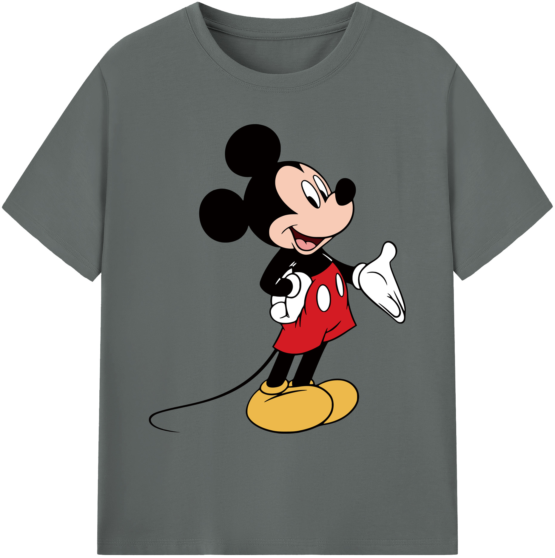 ミッキーマウス Mickey Mouse 綿100％ メンズ半袖Tシャツ｜肌触りやわらか＆通気性